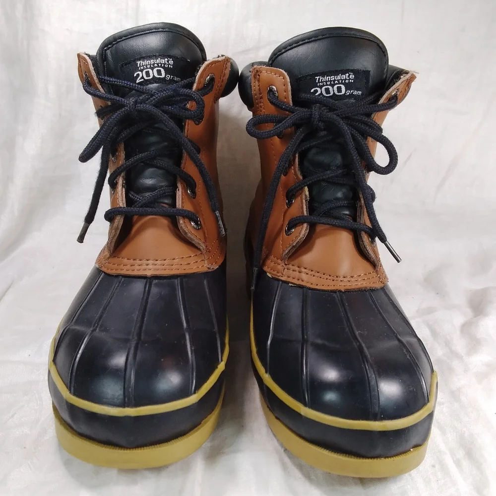 Pro Line Black Brown Duck BOOTS Womens Size 9 Thinsulate Insulated 200 gram